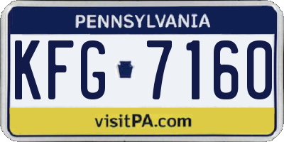 PA license plate KFG7160