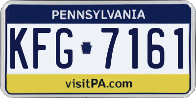 PA license plate KFG7161