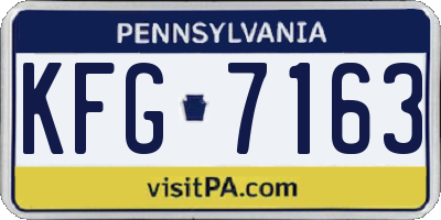 PA license plate KFG7163