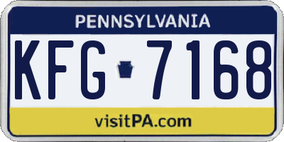 PA license plate KFG7168