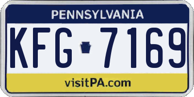 PA license plate KFG7169