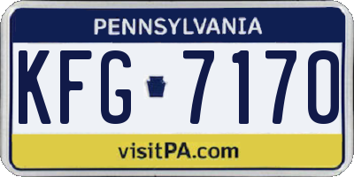 PA license plate KFG7170