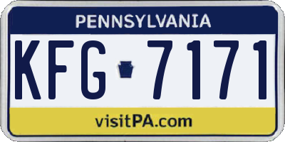 PA license plate KFG7171