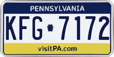 PA license plate KFG7172