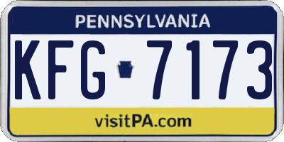PA license plate KFG7173