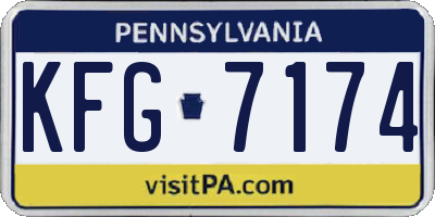 PA license plate KFG7174