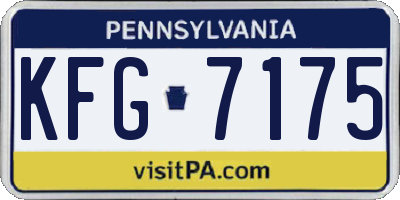 PA license plate KFG7175