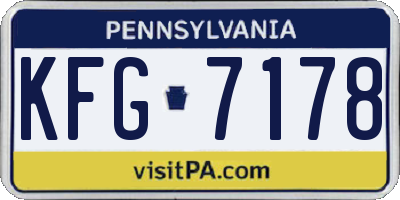 PA license plate KFG7178