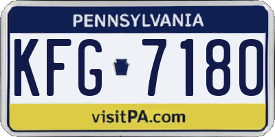 PA license plate KFG7180