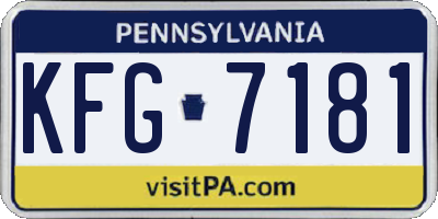 PA license plate KFG7181