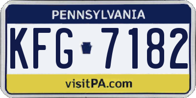 PA license plate KFG7182