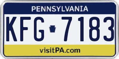 PA license plate KFG7183