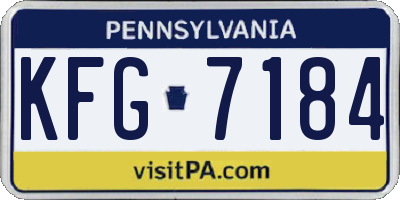 PA license plate KFG7184