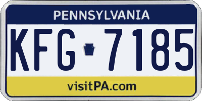 PA license plate KFG7185