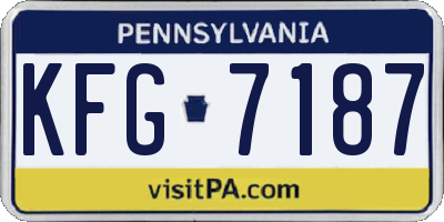 PA license plate KFG7187