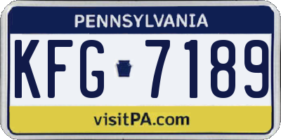 PA license plate KFG7189