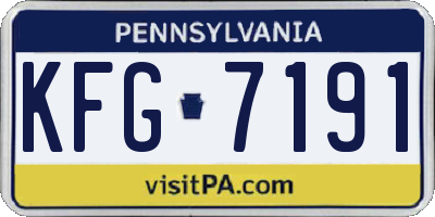 PA license plate KFG7191