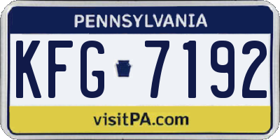 PA license plate KFG7192