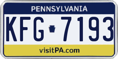 PA license plate KFG7193