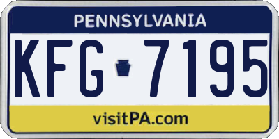 PA license plate KFG7195