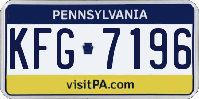 PA license plate KFG7196