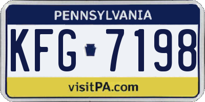 PA license plate KFG7198