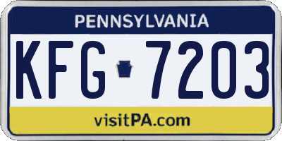 PA license plate KFG7203
