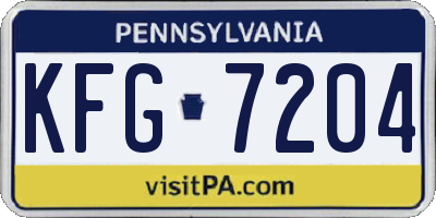 PA license plate KFG7204