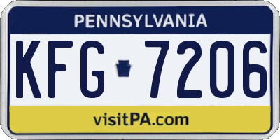 PA license plate KFG7206