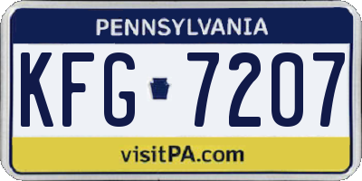 PA license plate KFG7207