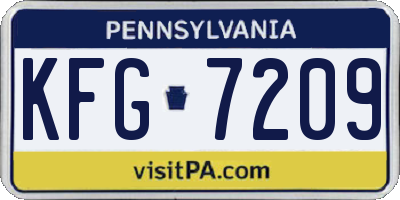 PA license plate KFG7209