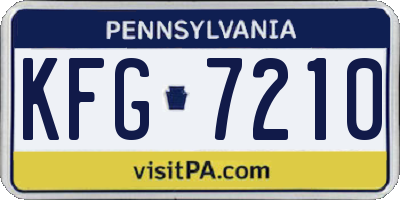 PA license plate KFG7210