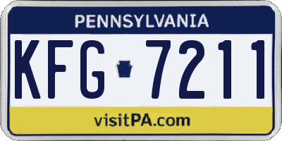 PA license plate KFG7211