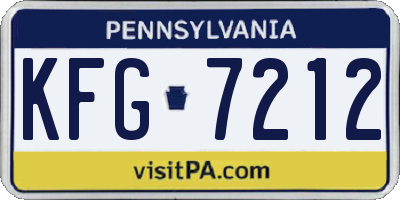 PA license plate KFG7212