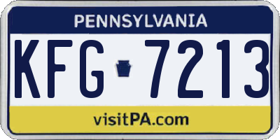 PA license plate KFG7213