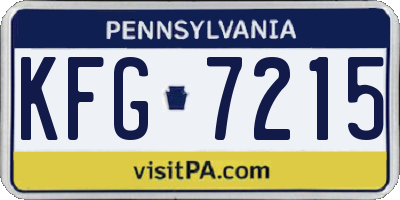PA license plate KFG7215