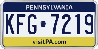 PA license plate KFG7219