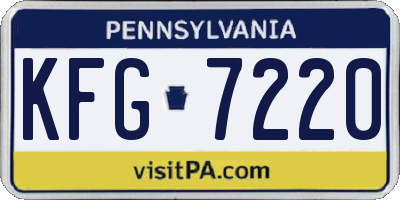 PA license plate KFG7220