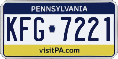 PA license plate KFG7221