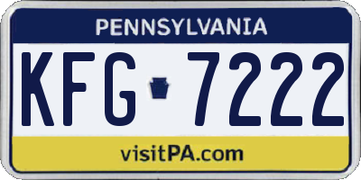 PA license plate KFG7222