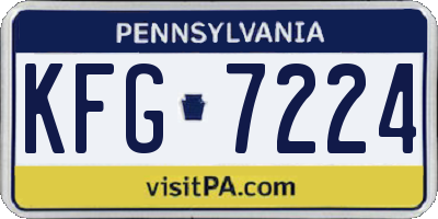PA license plate KFG7224