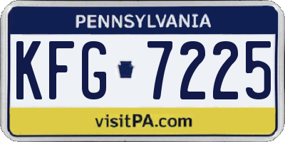 PA license plate KFG7225
