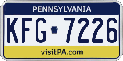 PA license plate KFG7226