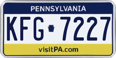 PA license plate KFG7227