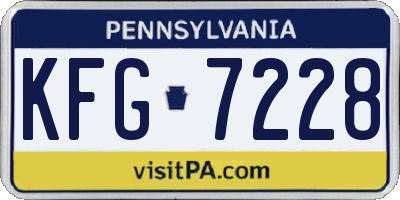 PA license plate KFG7228