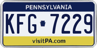 PA license plate KFG7229