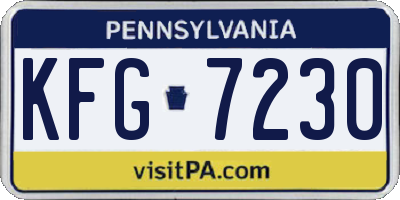 PA license plate KFG7230