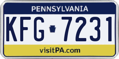 PA license plate KFG7231