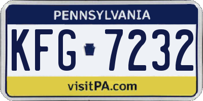 PA license plate KFG7232