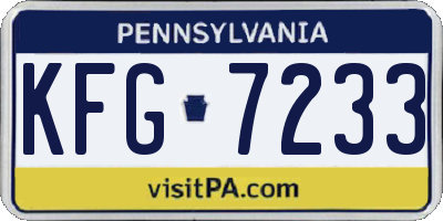 PA license plate KFG7233